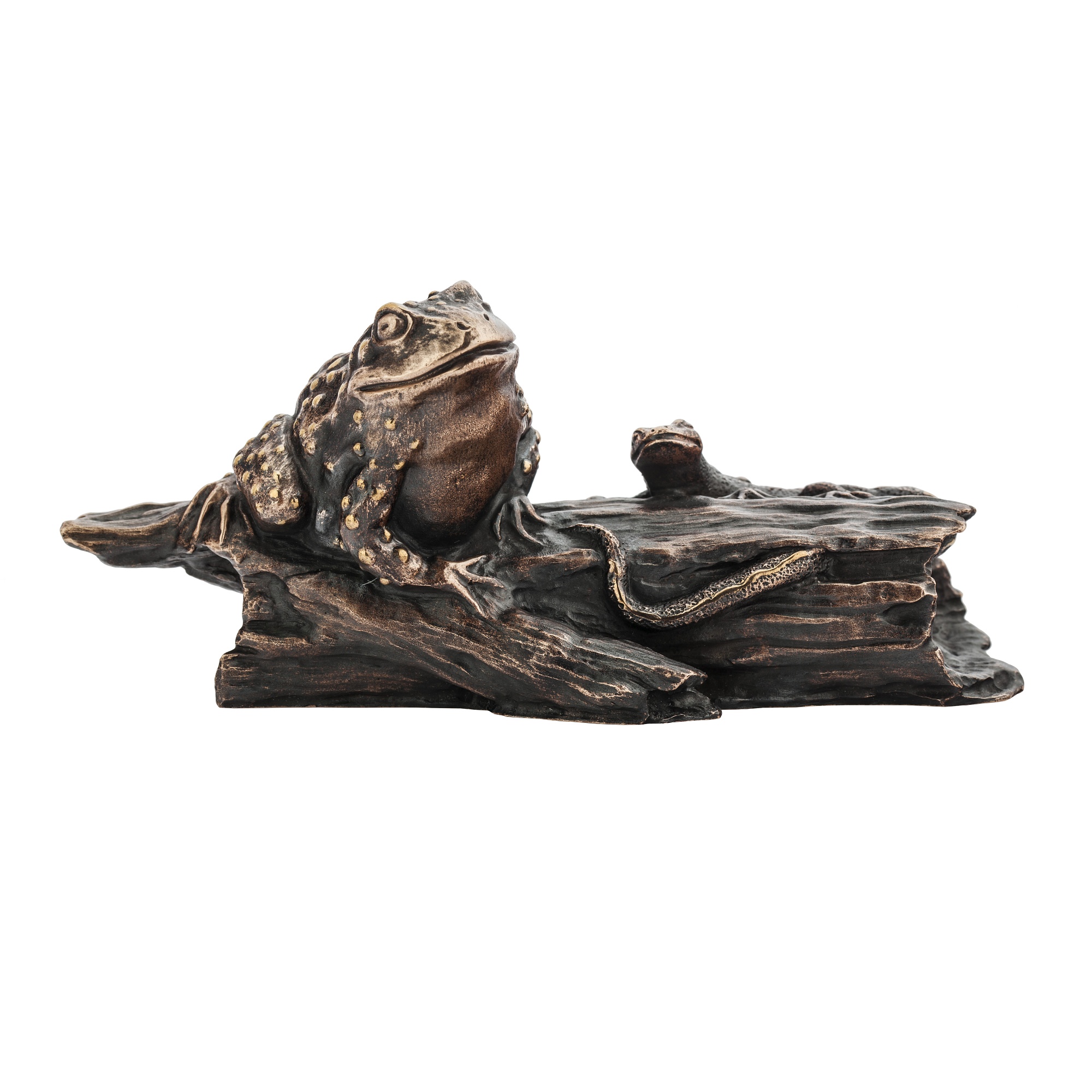Скульптура / статуэтка «Жаба и Ящерица на бревне», MOISEIKIN, бронза | Фото 1